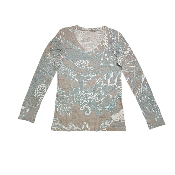 Soft Surroundings Tops - Soft Surroundings Women Waffle Knit Thermal Long Sleeve Blue Peacock Large
